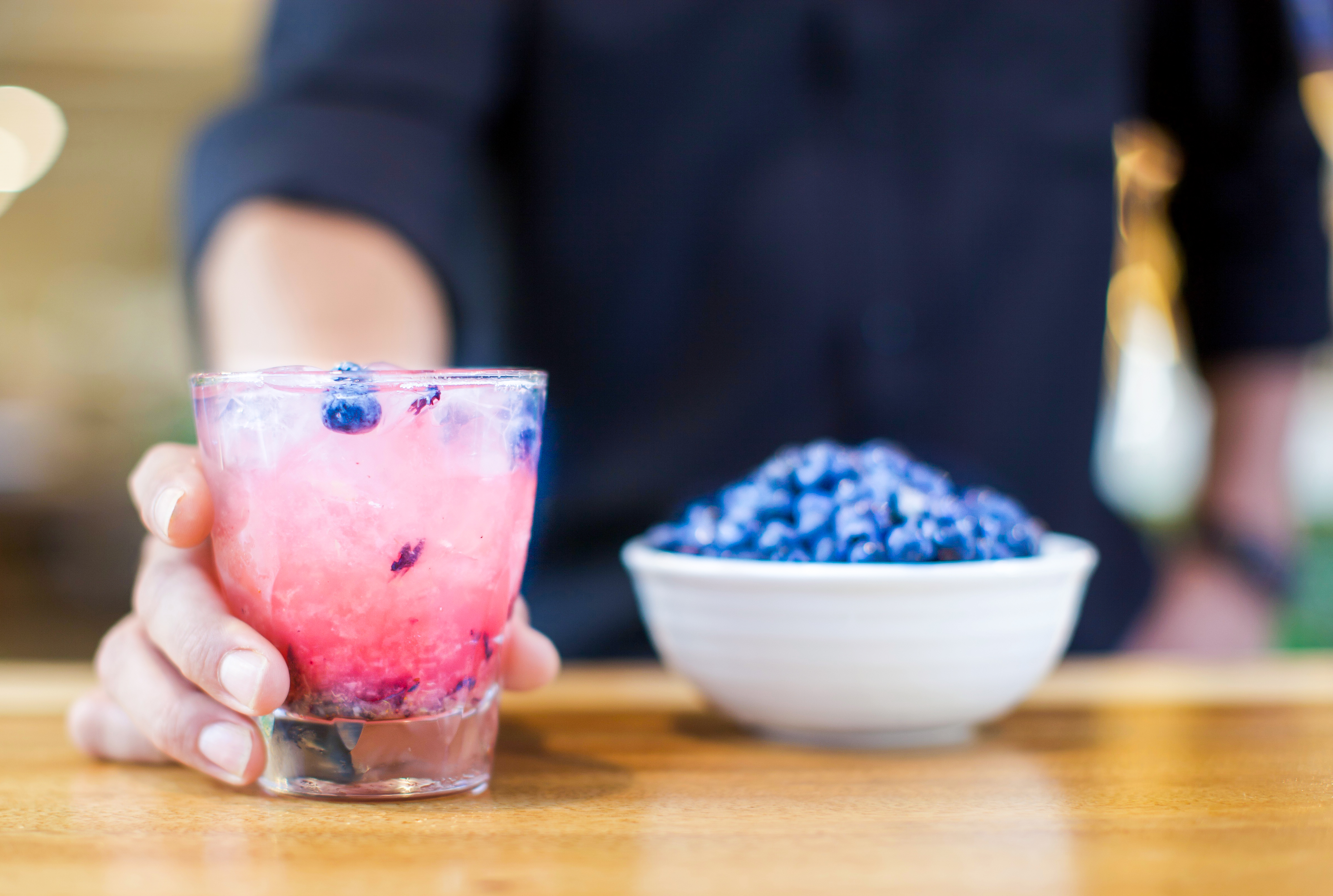 Blueberry Drink Served