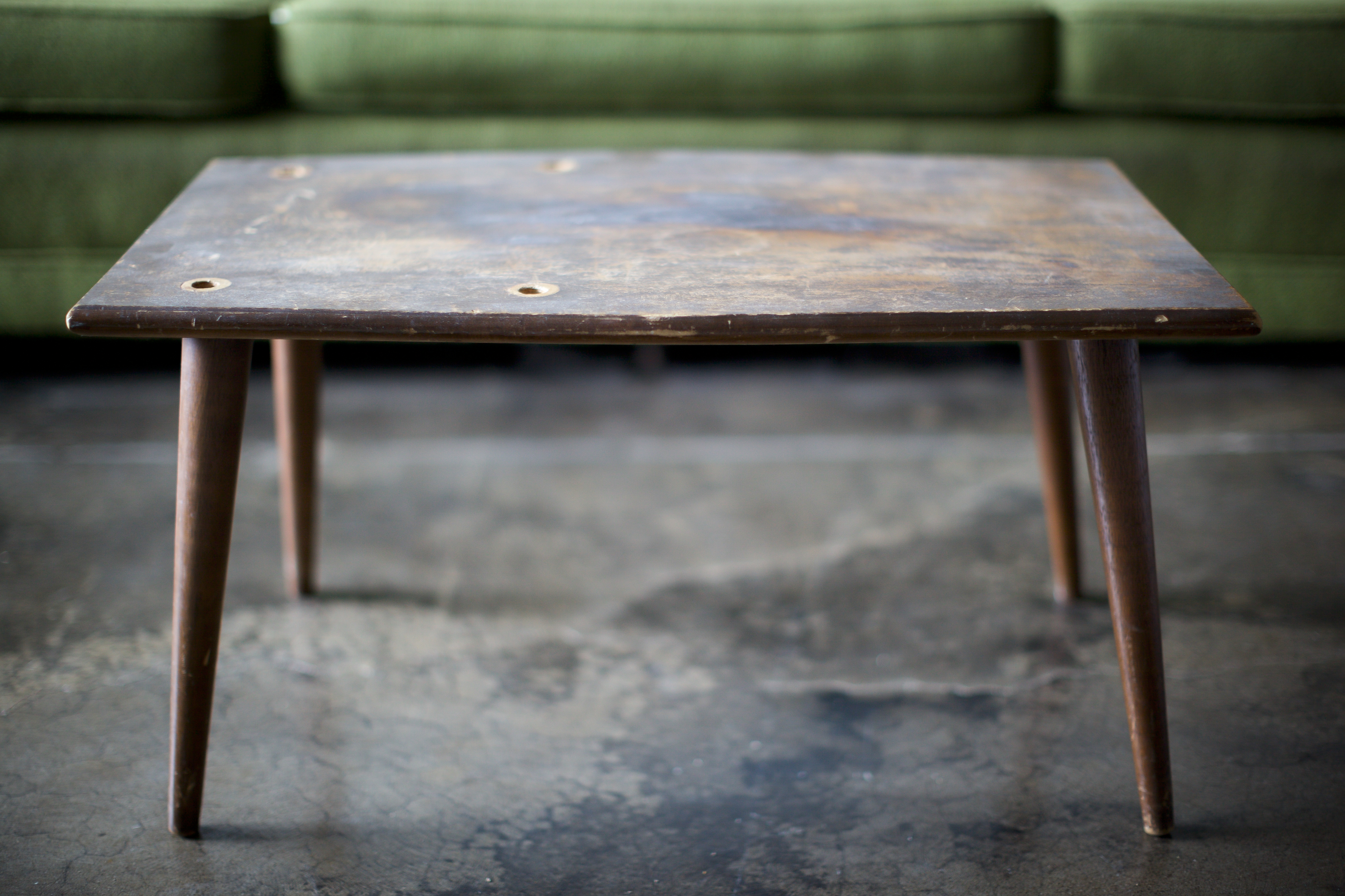 Table with Green Couch